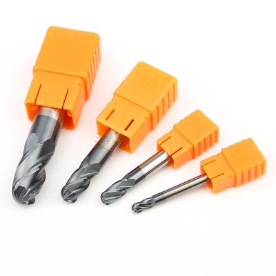 China 4-Blade Ball Cutter HRC 45 Carbide 4 Flutes Ball Nose End Mills for sale