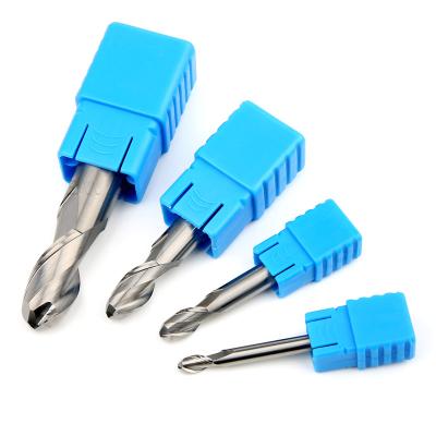 China HRC45 Aluminum 2 Flutes Carbide Ball Nose End Mill High Finish Milling Cutter for sale