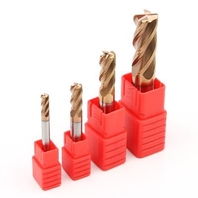 China HRC55 4 Flutes Corner Radius End Mill High Quality Carbide Corner Rounding End Milling Cutter for sale