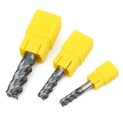 China HRC60 4 Flute Carbide Flat Square End Mill Wear-Resistant 4-Flute Flat Milling Cutter for sale