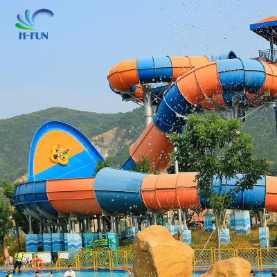 中国 4 person water slide tube for waterpark equipment fiberglass water slides 販売のため