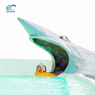 China Custom design Inflatable Waterpark single tube Fiberglass Shark Water Slide Tubes for sale