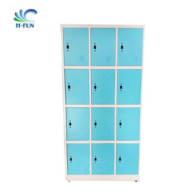 China Knock Down Design Cold-roll steel smart lockers 12 door steel locker cabinet for sale