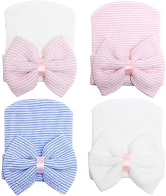 China Sombreros recién nacidos para el niño Beanie Nursery Caps de los arcos y de las vendas del bebé del sombrero del hospital de las muchachas en venta