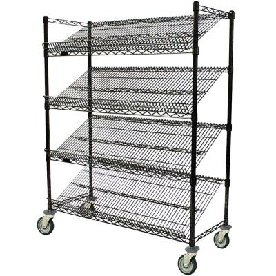 China Lab Use Air and Light Circulates Custom Cut Chrome Wire Storage Shelves 4 Tier for sale