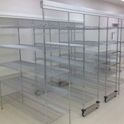 China Double Deep High Density Wire Shelving Sliding Track Storage System for sale