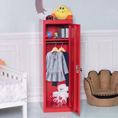 China Kids Metal Locker Single Tier With Hanging Rod Knock Down Structure for sale