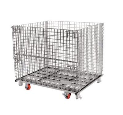 China Bright Surface 50x50 Collapsible Wire Container / Wire Storage Cages for sale