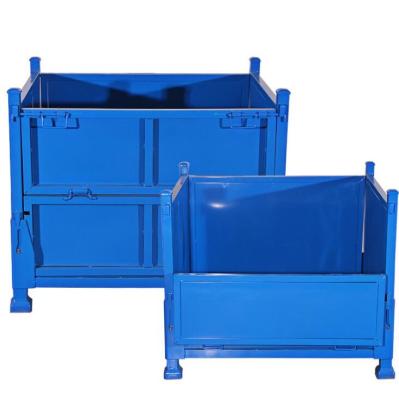 China 5.0mm Diameter Collapsible Wire Container , Metal Stackable Steel Pallet Box 1000kg Loading Capacity for sale