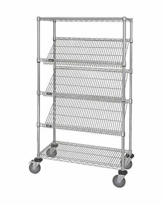 China OEM Commercial Wire Shelving  ,  5 Layer  Steel Slanted Shelving Unit For Company Promotion for sale