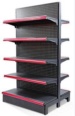 China 5 Layers Q235 Steel Black Display Shelf With End Unit For Retail Stores for sale