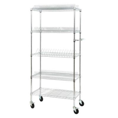 China 5 Layers Multiple Industrial Wire Shelving Organized SMT Reel Component Storage Metal Trolley Cart for sale