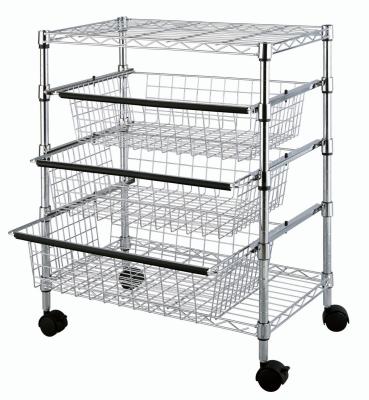 China Pull out Shelf Kitchen Bakery Multiple Function Wire Shelving Cart for sale