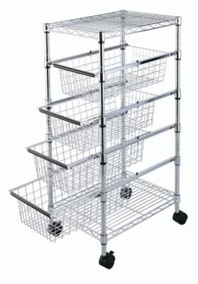 China Kitchen Home Convenient Storage Cart Pull out Shelf Wire Shelving for sale