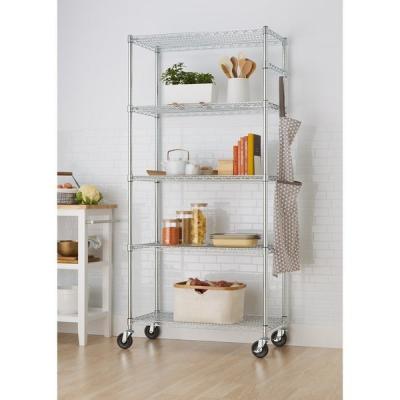 China NSF Home Wire Shelving Five Layer Removable / Wire Shelf Organizer for sale