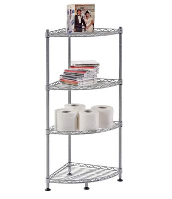 China Double Sided 4 Levels Corner Wire Shelving For Kitchen Customized Size for sale