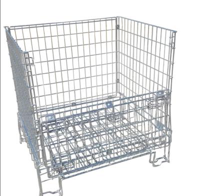 China Galvanized Collapsible Wire Container / Wire Mesh Palle Cage For Warehouse for sale