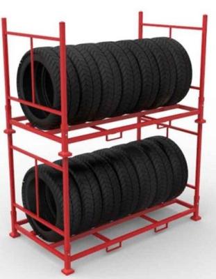 中国 頑丈な貯蔵の棚/Collasibleのタイヤの棚の積み重ね高さ3を貯蔵して下さい 販売のため