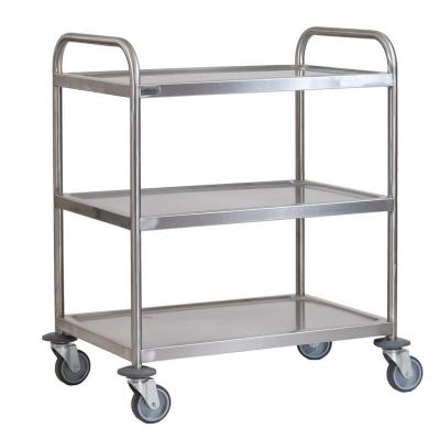 China Hospital Medical Stainless Steel Surgical Trolley Adjustable Every Shelf Height for sale