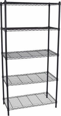 China 5 Layer  Medical Supply Commercial Wire Shelving Storage System  In Black 14''x54'' for sale