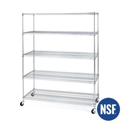 China Chrome Commercial Wire Shelving With Casters Heavy Duty NSF Certificate for sale