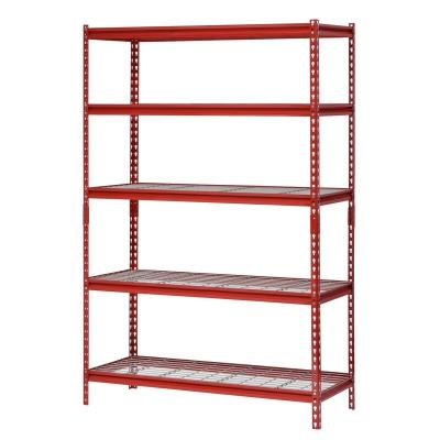 China Auto Repair Shop Adjustable Rivet Boltless Shelving With Wire Mesh Decking for sale