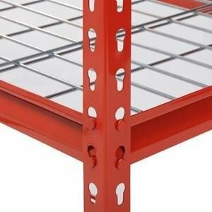 China Red Q235 Steel Wide Span Shelving 400lbs For Warehouse Storage for sale