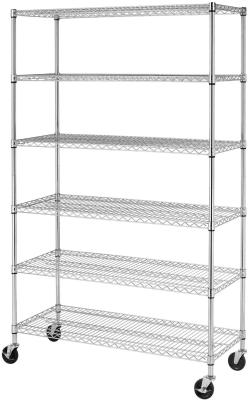 China 6 Tier Industrial Wire Shelving rack 72 Inch Height Strong Welded for sale