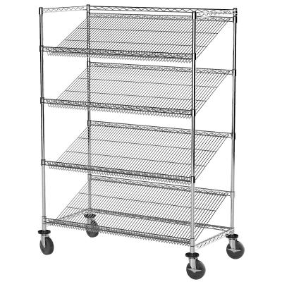 China H72'' Industrial Wire Rack Shelving , 800lbs Nsf Stainless Steel Shelves On Wheels for sale