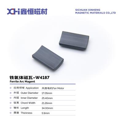 China Strontiumferriet Wet Press Permanente Ferriet Magnetische tegel Voor Elektrische Ventilator W4187 Te koop