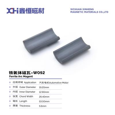 China Automotive Motor Sintered Ferrite Magnet For Window Lifter ISO9001 Certified W092 for sale