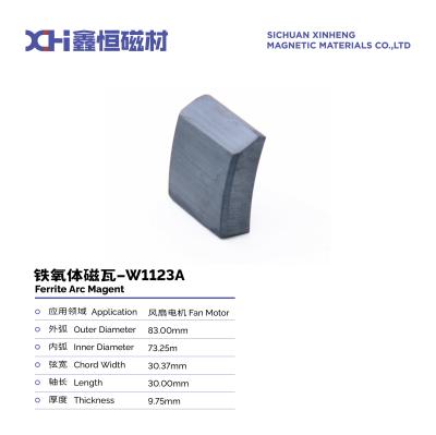 China Magnetos muy fuertes Y30 Magneto permanente sinterizado Ferrita para motores de ventiladores W1123A en venta