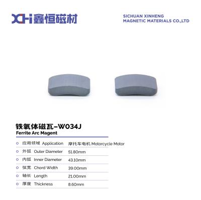 China Pressed Permanent Magnet Ferrite Anisotropic Sintered Magnet For Motorcycle Motor W034J for sale