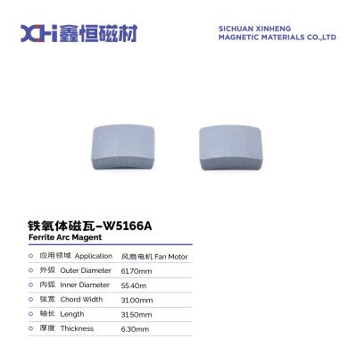 China Wet Pressed Ferrite Motor Magnets With High Magnetic Properties For Fan Motors W5166A for sale