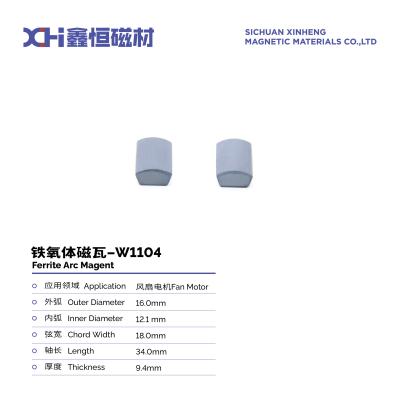China Magnetos de ferrite de alta temperatura sinterizados para motores de arranque de ventilador W1104 à venda