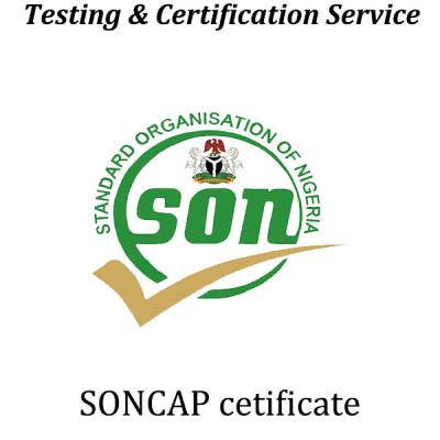 China Nigeria Certified SONCAP Certificate Standards Organisation Of Nigeria Conformity Assessment for sale