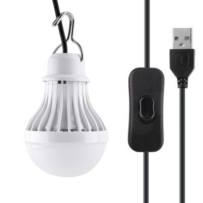 China 5W USB Switch Dimmable LED Light Bulbs Portable Hook Design For Camping for sale