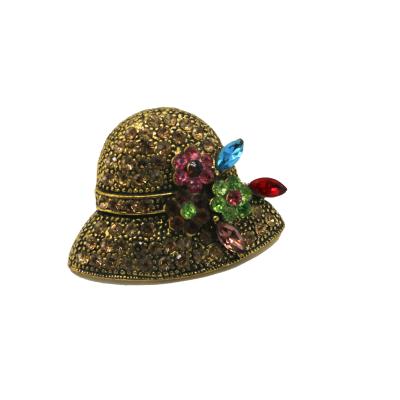 China Cute Hat Shape Fashion Brooch Pin Vintage Gold For Women 2.5cm×3.5cm for sale