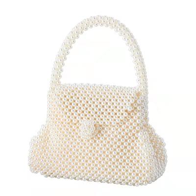 China Dinner Pearl Hand Bags White Color 22.5cm×10.5cm×26.5cm for ladies for sale