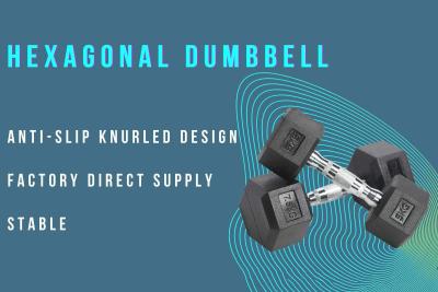 China Rubber Encased Solid Gym Fitness Dumbbells Hexagonal Dumbbell Set 5kg 7.5kg for sale