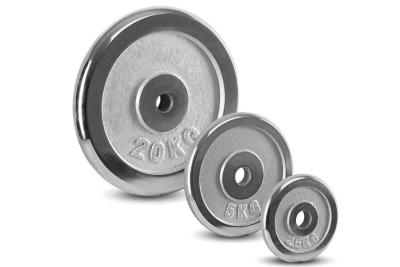 China El peso de plata de la aptitud de Chrome platea 1kgs a la placa de la pesa de gimnasia del arrabio 20kgs en venta