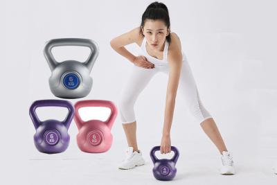 China Multicolor Friendly Free Weight Kettle Dumbbells Cement Kettlebells Pink Purple Grey for sale