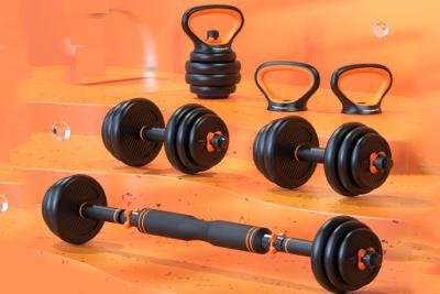China Multi Function Gym Fitness Dumbbell Barbell Sets With Cement for sale