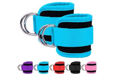 China Gym Fitness Adjustable Protective Wrist Ankle Straps With D Ring for sale