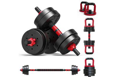 China 2 In 1 10kgs Dumbbell Barbell Sets Fitness Strength Training Cement for sale