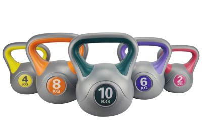 China Sand Filled Cement 10kg Kettlebell Fitness Two Color One Piece Molding à venda