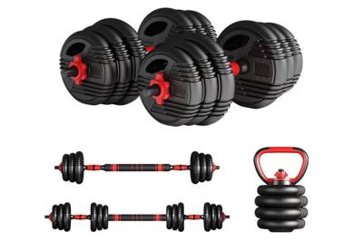 China Cement 10 KGS / 15 KGS Dumbbell Barbell Kettlebell Set With KGS And LBS Te koop