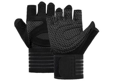 China Half Finger Gym Gloves With Straps For Weight Lifting Body Building for sale