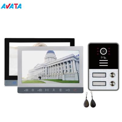 China Multi Apartments Video Intercoms with 2 Buttons for 2 Family Video Door Phone for sale