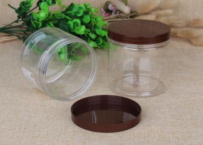 China Various Shape Clear Pet Jars With Colourful Cap For Nuts / Snack Packaging for sale